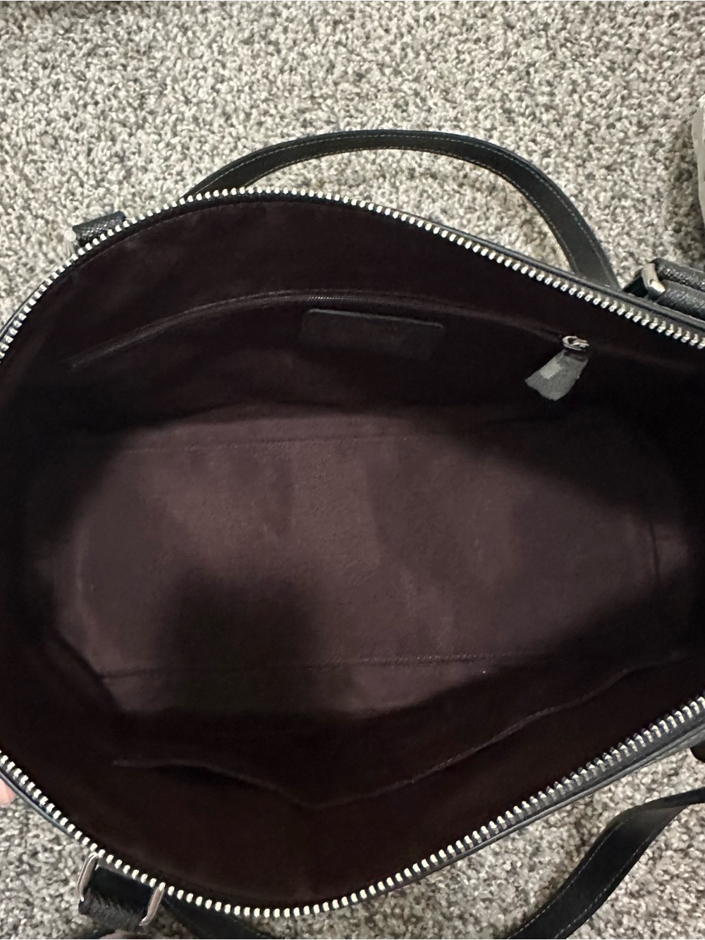 NWT Coach Gallery Tote CH285 Black Crossgrain Leather Silver - Picture 8 of 16